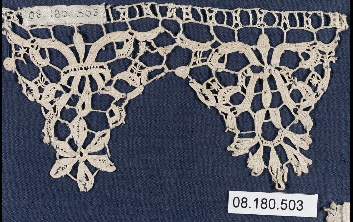 Fragment, Needle lace, punto in aria, Italian