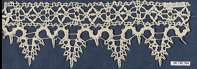 Fragment, Bobbin lace, Italian 