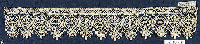 Piece, Bobbin lace, Italian, Rome 