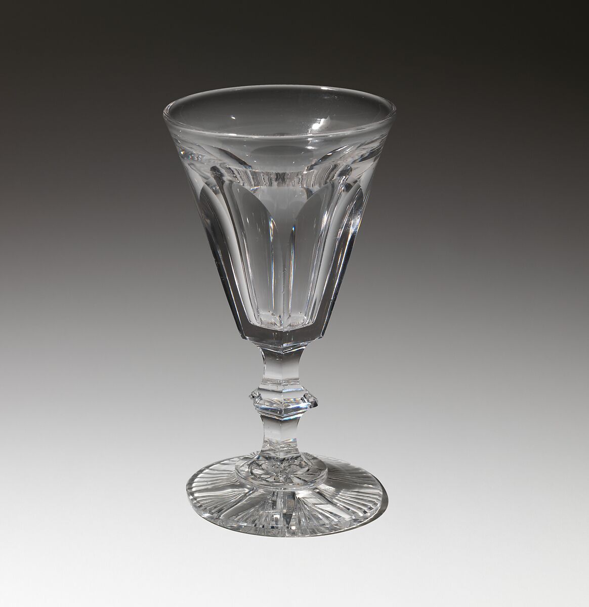 Wine glass, Jersey Glass Company of George Dummer (1824–1862), blown and cut glass, American 