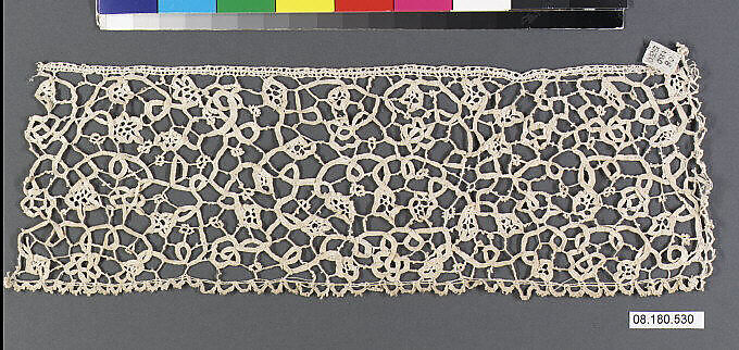 Fragment, Bobbin lace, Italian, Genoa 