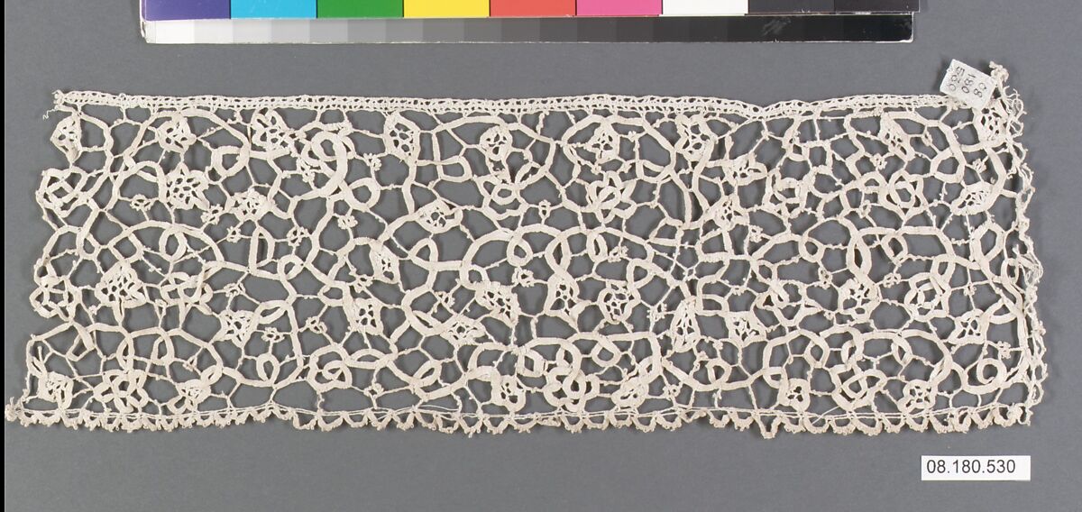 Fragment, Bobbin lace, Italian, Genoa
