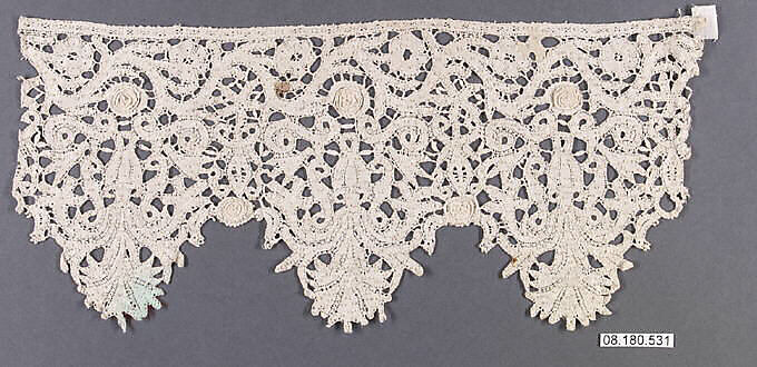 Fragment, Bobbin lace, Italian 