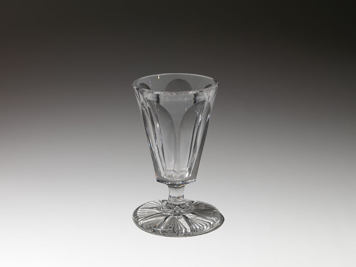 Wine glass, Jersey Glass Company of George Dummer (1824–1862), blown and cut glass, American 