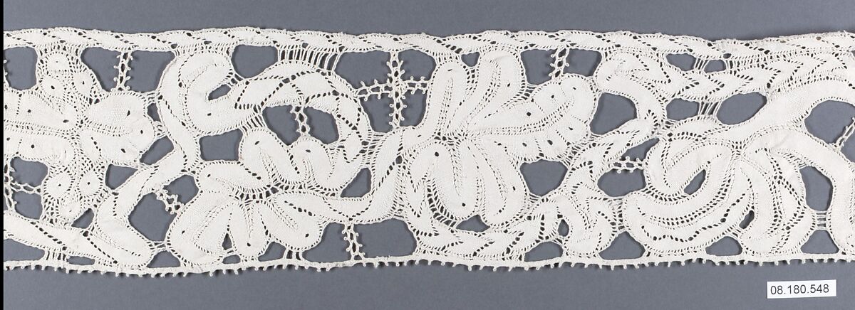 Fragment, Bobbin lace, Italian, Milan 