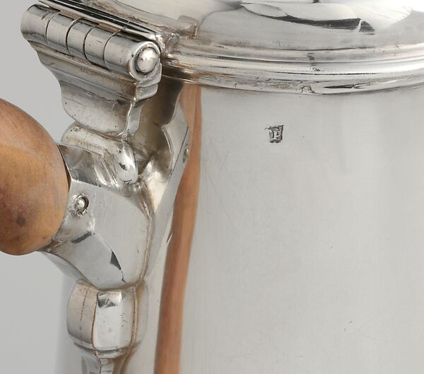 Coffeepot, Marked by I. P., Silver, American