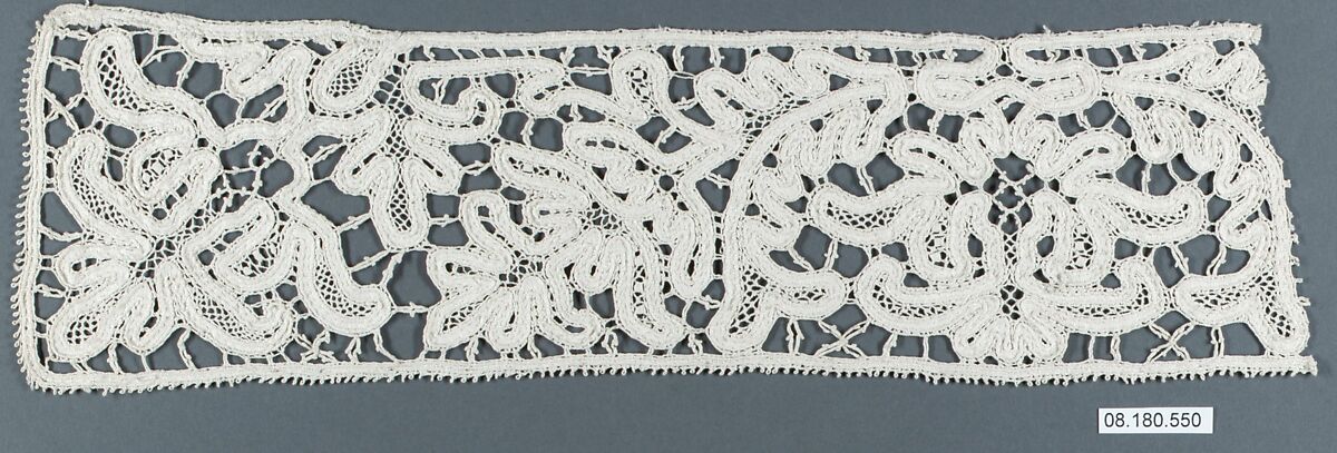 Fragment, Bobbin lace, Italian, Milan 