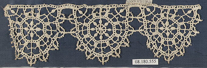 Fragment, Bobbin lace, Italian, Genoa 