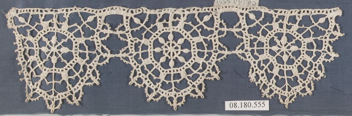 Fragment, Bobbin lace, Italian, Genoa