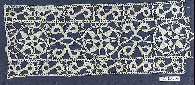 Fragment, Bobbin lace, Italian, Genoa 