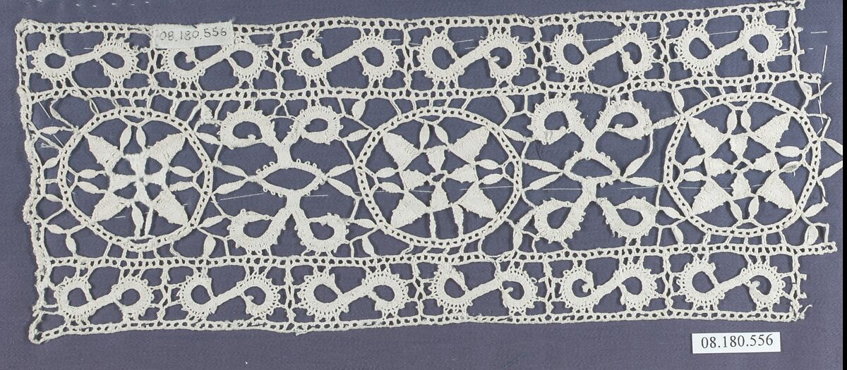 Fragment, Bobbin lace, Italian, Genoa