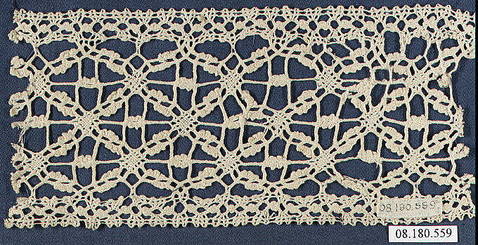 Fragment, Bobbin lace, Italian 