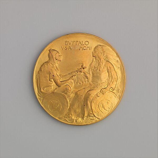 Pan-American Exposition Award Medal, Hermon Atkins MacNeil (American, Everett, Massachusetts 1866–1947 Queens, New York), Gilt bronze, American