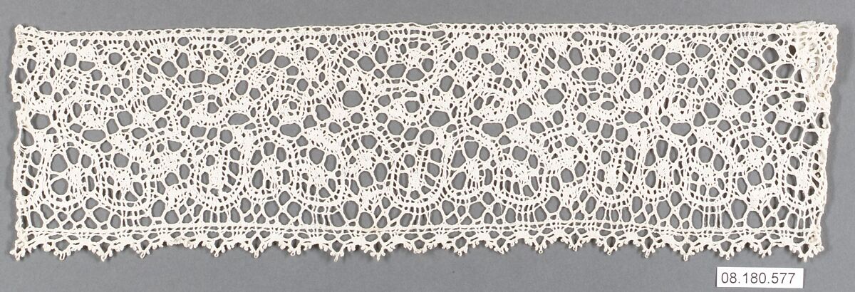 Piece, Bobbin lace, Italian, Sicily 