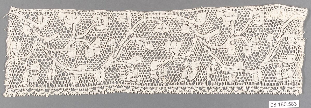 Piece, Bobbin lace, Italian (Pescocostanzo) (Abruzzi) 