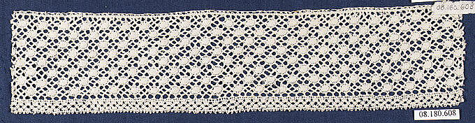 Piece, Bobbin lace, Italian, Abruzzi 