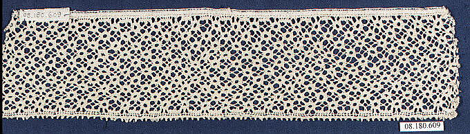 Fragment, Bobbin lace, Italian, Abruzzi 