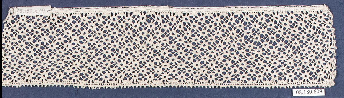 Fragment, Bobbin lace, Italian, Abruzzi