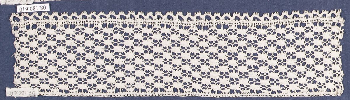 Fragment, Bobbin lace, Italian, Abruzzi