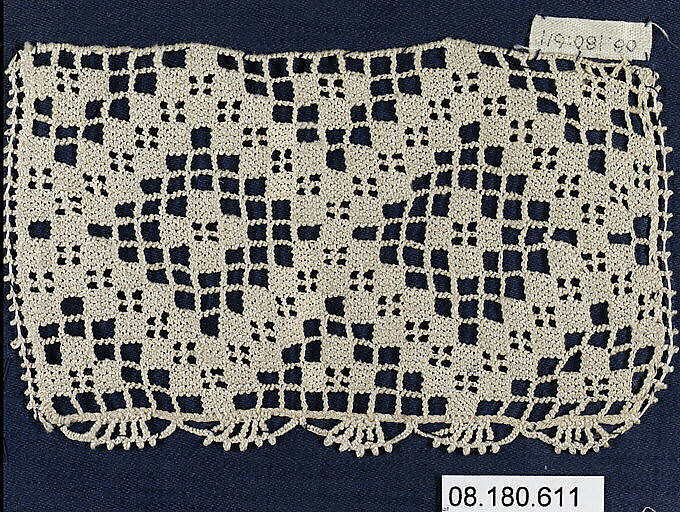 Fragment, Needle lace, punto avorio, Italian, Val Vogna 