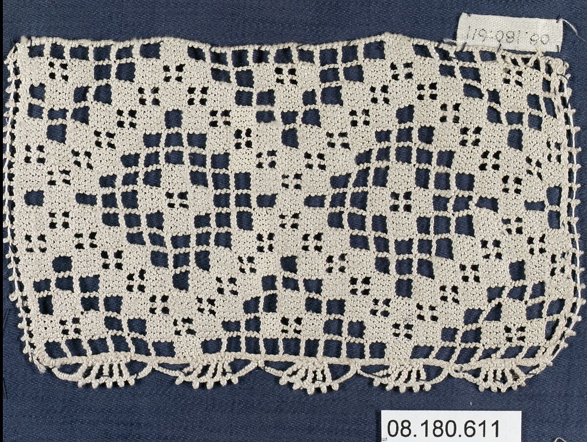 Fragment, Needle lace, punto avorio, Italian, Val Vogna