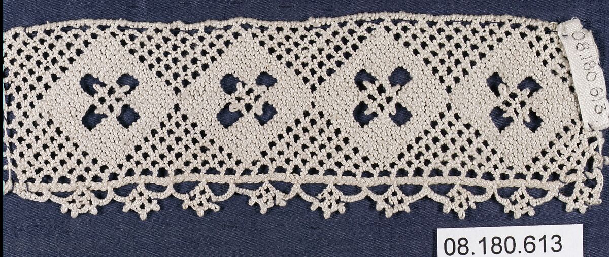 Fragment, Needle lace, punto avorio, Italian, Val Vogna