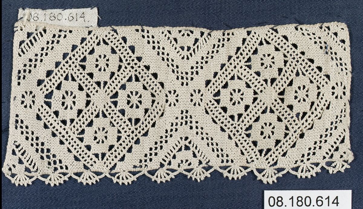 Fragment, Needle lace, punto avorio, Italian, Val Vogna