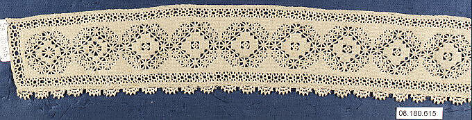 Fragment, Needle lace, punto avorio, Italian, Val Setis 