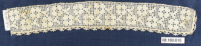 Fragment, Needle lace, punto avorio, Italian, Campello 