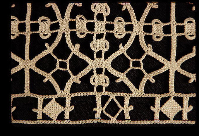 Fragment, Needle lace, punto avorio, silk, Italian, Fobello