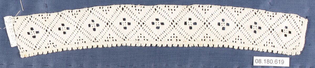 Fragment, Needle lace, punto avorio, Italian, Varallo