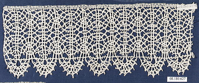 Piece, Bobbin lace, Italian, Cantù 