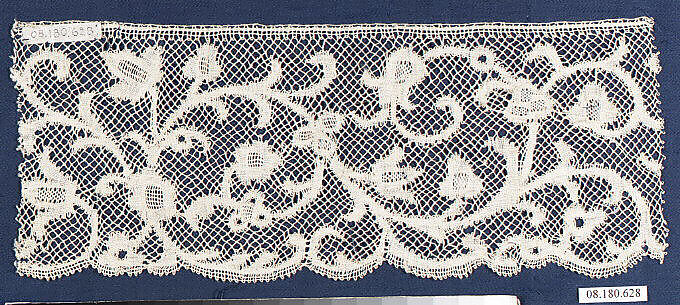 Piece, Bobbin lace, Italian, Cantù 