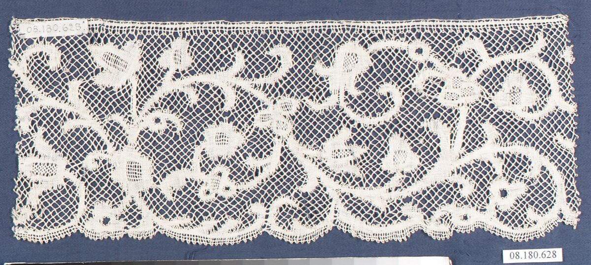 Piece, Bobbin lace, Italian, Cantù