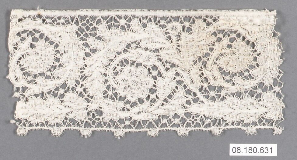 Piece, Bobbin lace, Italian, Cantù 