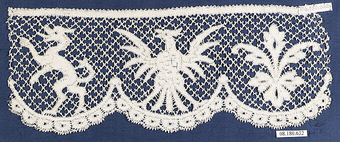 Piece, Bobbin lace, Italian, Cantù 