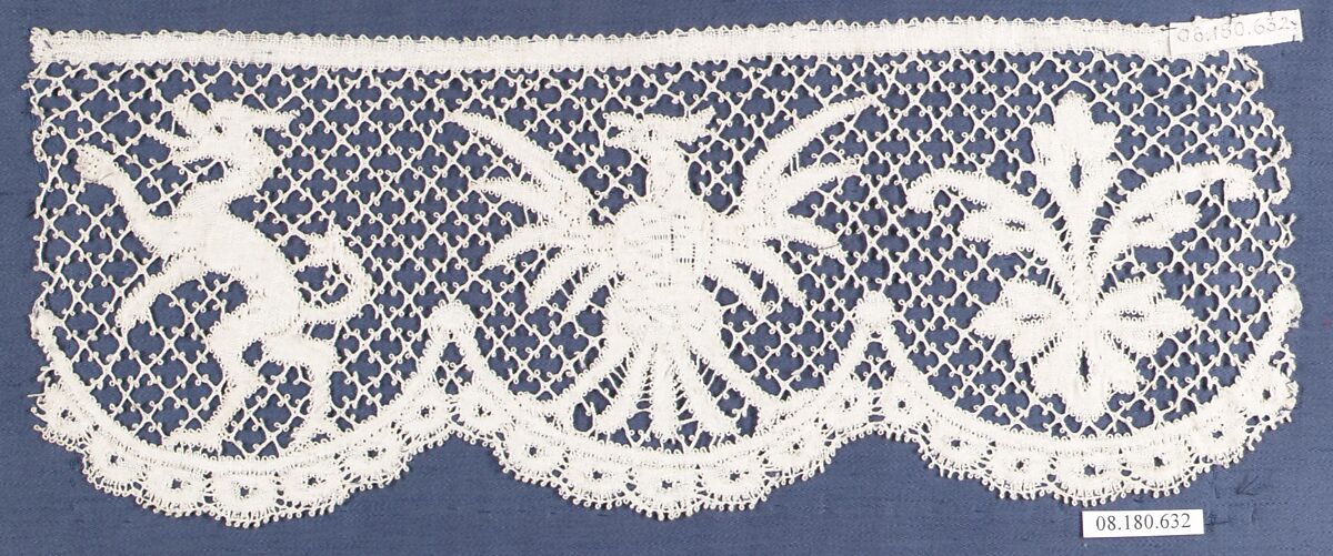 Piece, Bobbin lace, Italian, Cantù