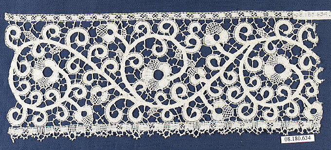 Piece, Bobbin lace, Italian, Cantù 