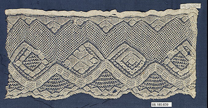 Fragment, Knitted lace, Italian 