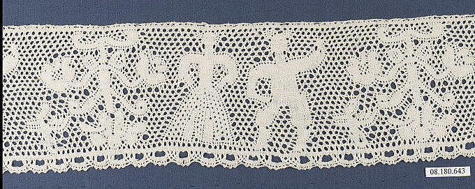 Piece, Bobbin lace, Italian, Abruzzi 