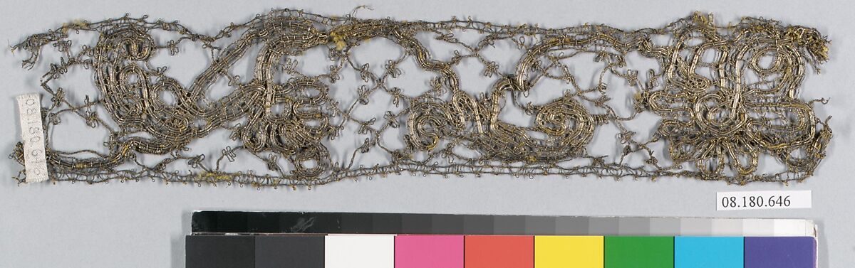 Insertion, Metal thread, bobbin lace, Italian