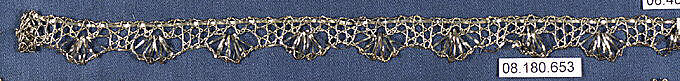 Fragment, Metal thread, bobbin lace, Italian 