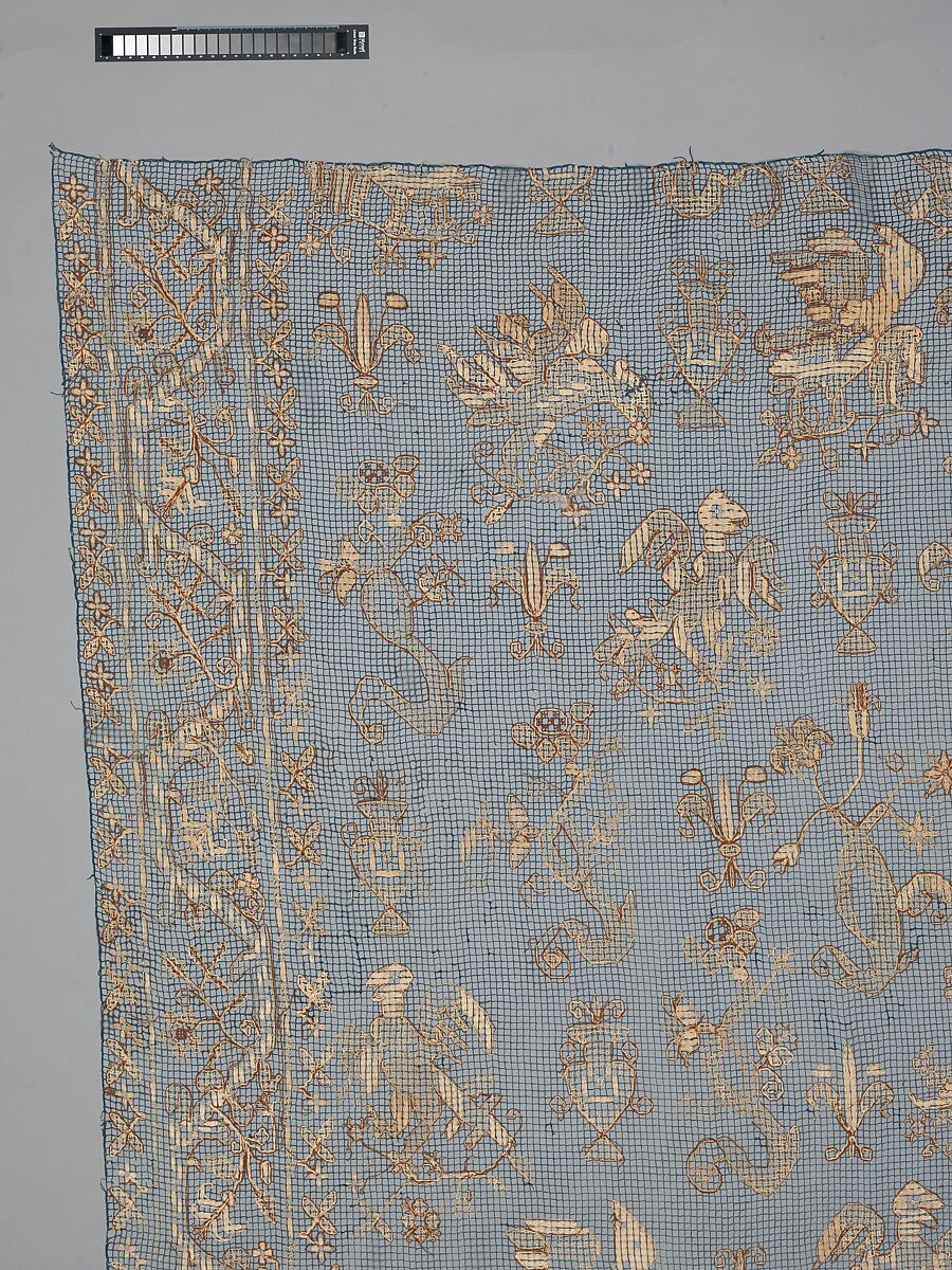 Curtain, Embroidered net, Italian, Sardinia