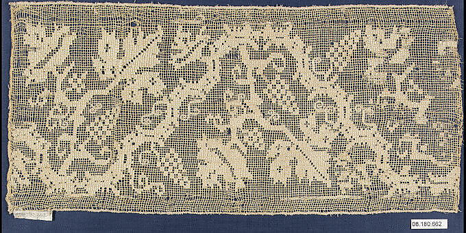 Band, Embroidered net, buratto, punto à rammendo, silk, Italian 