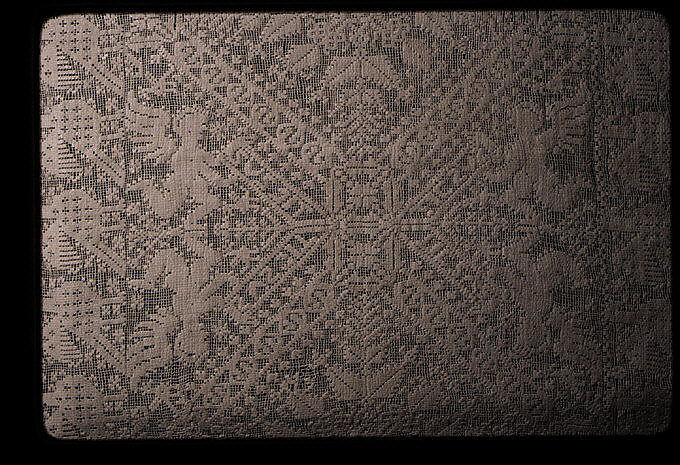 Cover, Embroidered net, buratto, Italian, Sardinia 