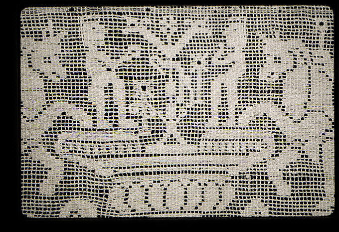 Border, Embroidered net, buratto, Italian