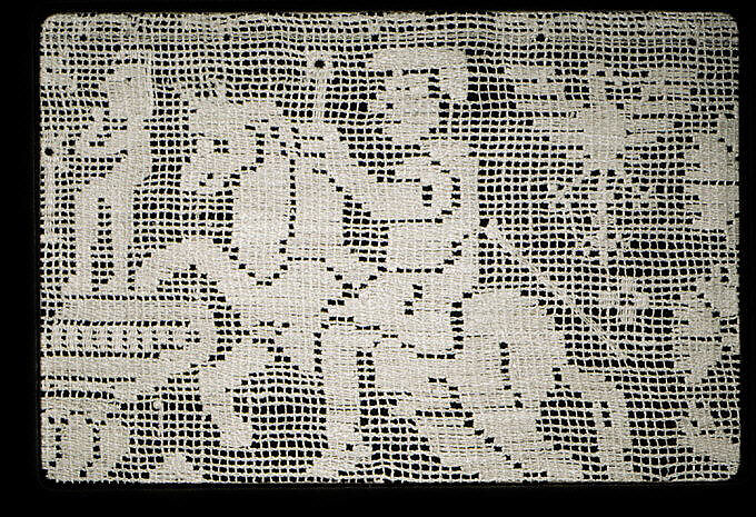 Border, Embroidered net, buratto, Italian