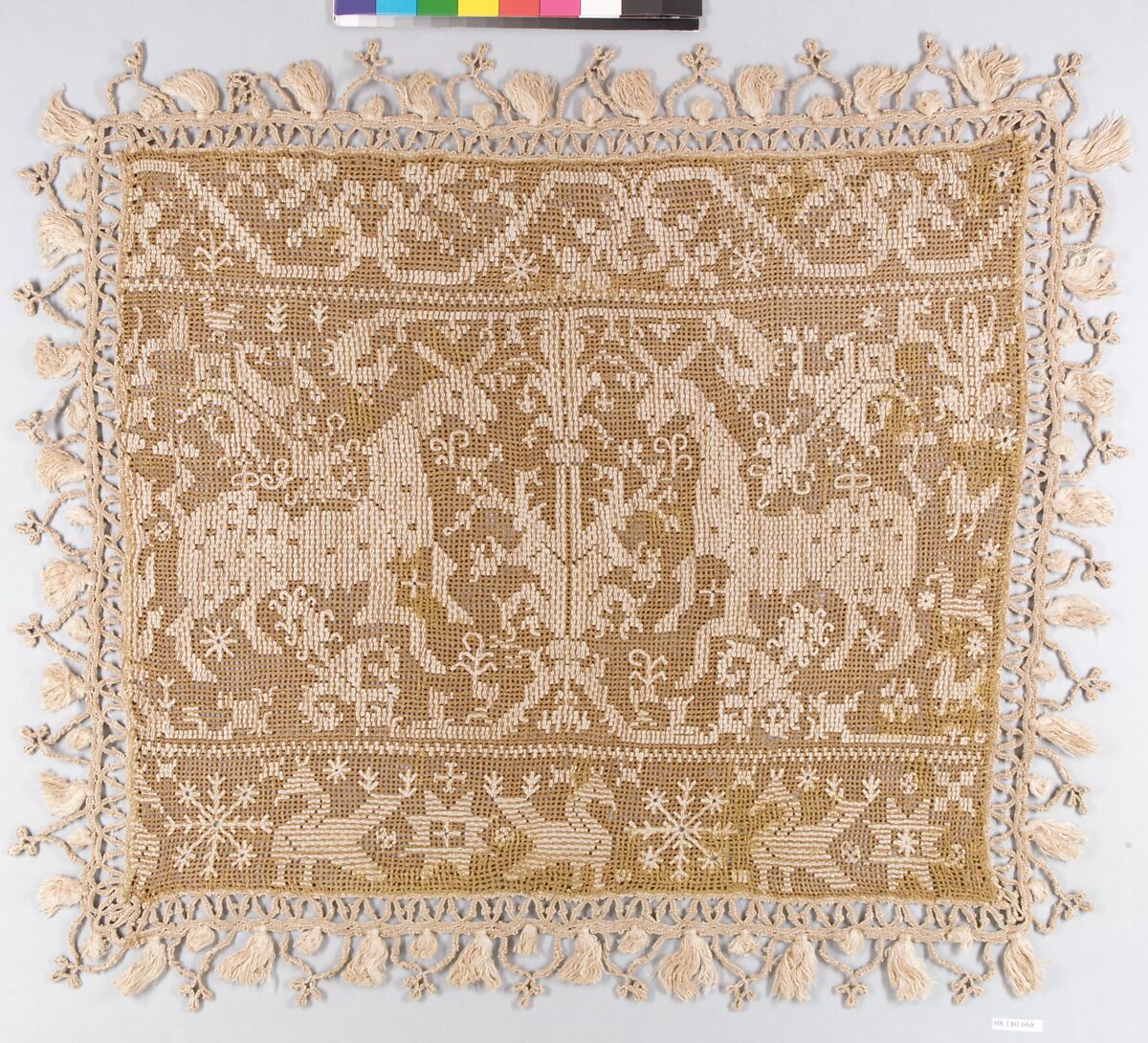 Cover, Embroidered net, buratto, Italian, Sardinia