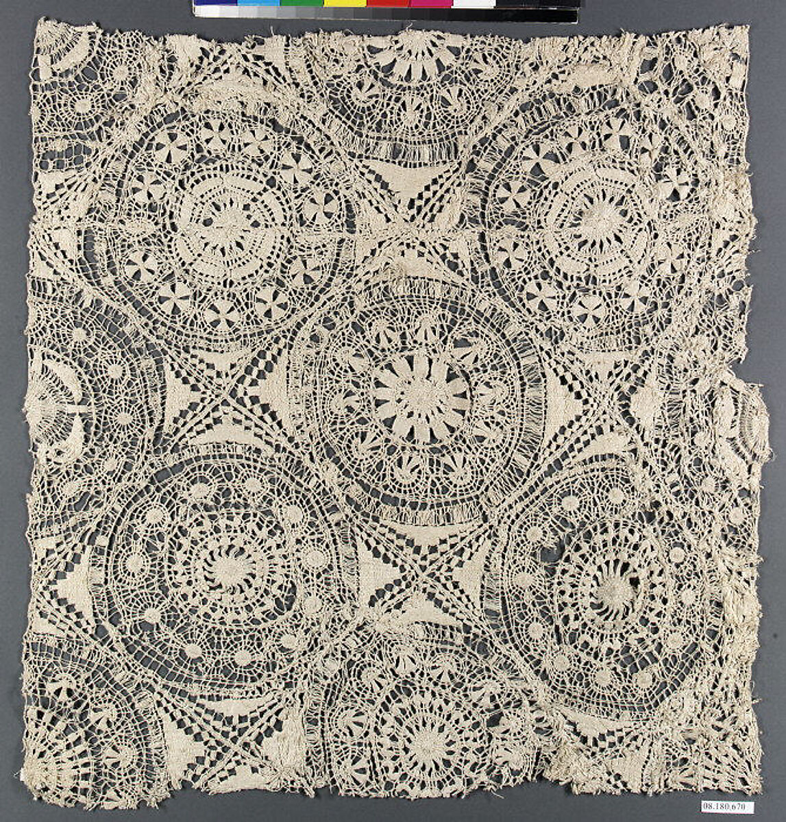 Fragment, Embroidered net, Spanish 