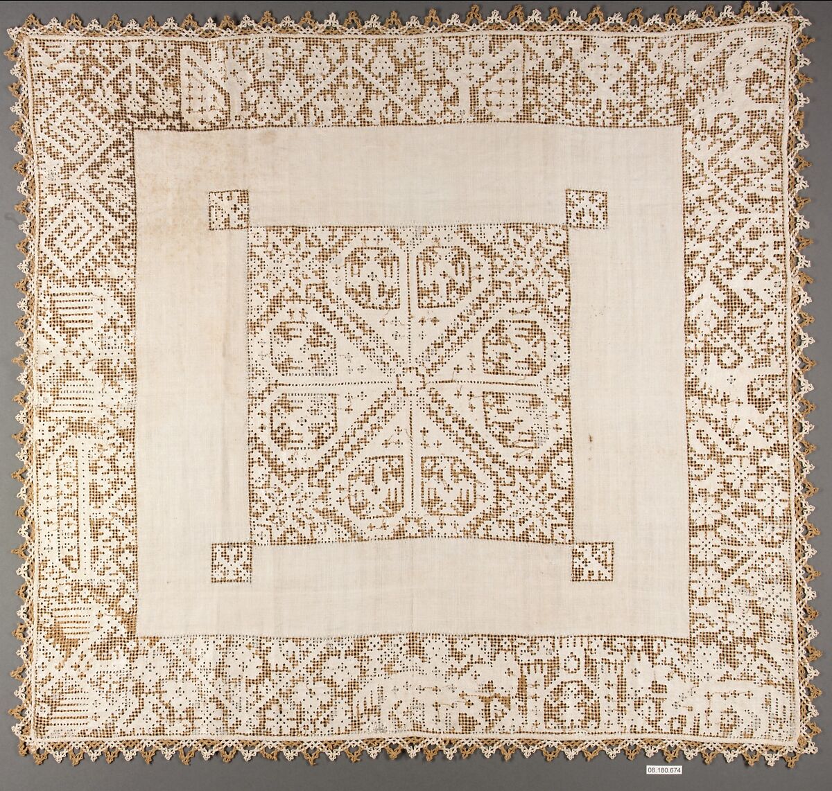 Cover, Drawnwork, Italian